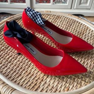 SOLD/ Miu miu ankle ribbon pumps